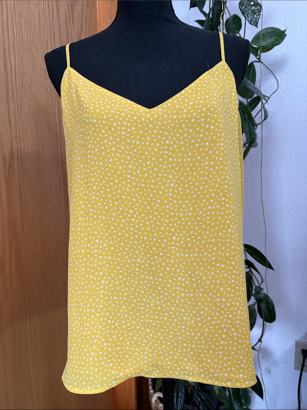 Banana Republic Yellow Ditsy Spaghetti Strap Cami